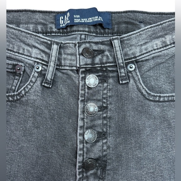 GAP, High Rise Vintage Slim Jeans, Size 2/26, Black - Picture 3 of 10